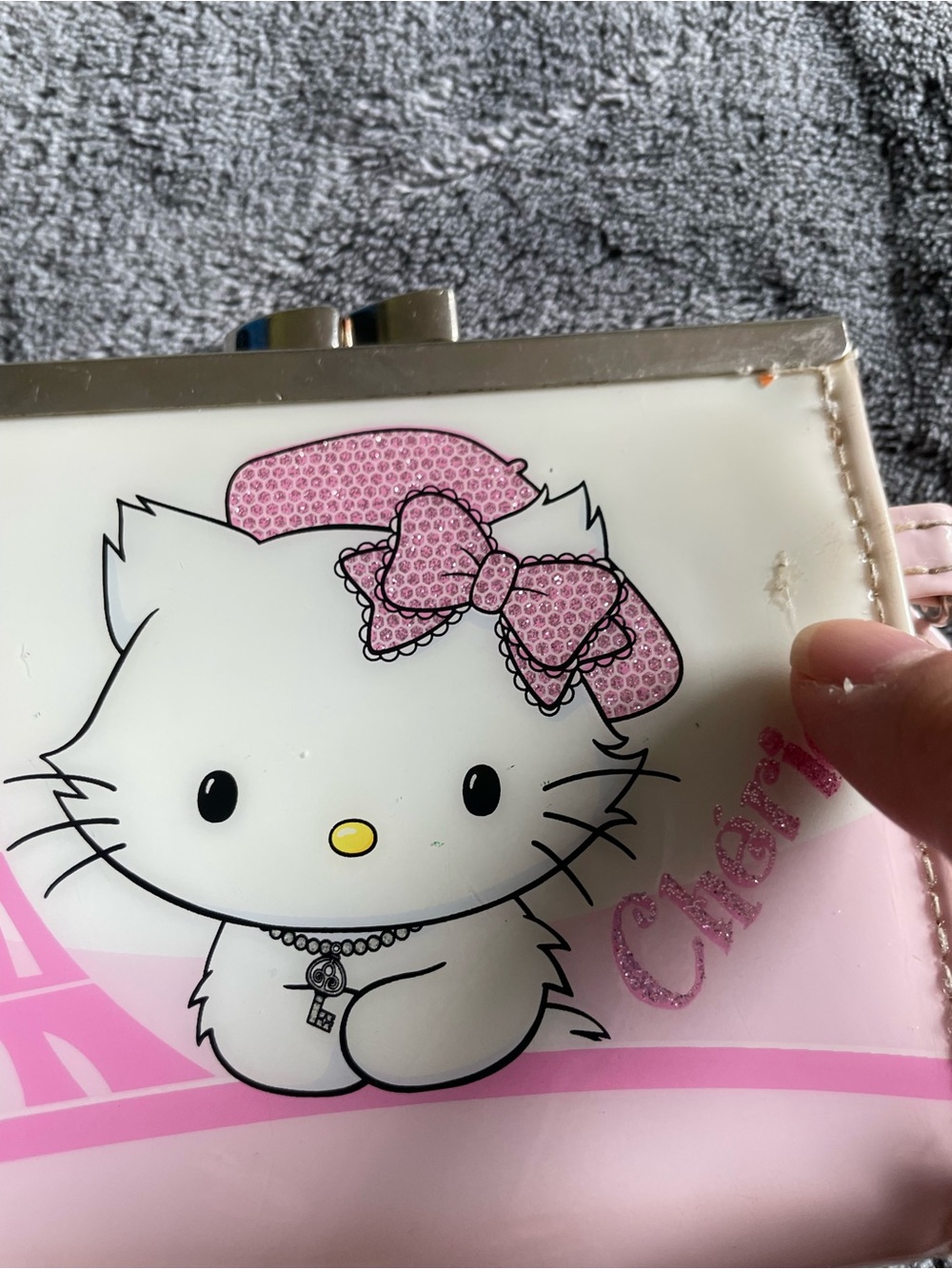 Hello Charmmy Kitty Sanrio 
Pink and White Girls' Coin Purse with Paris Motif - Picture 3 of 9